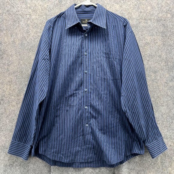 Bugatchi Shirt Men Large Adult Blue Casual Button Down Outdoors Dress Pockets - Picture 1 of 12